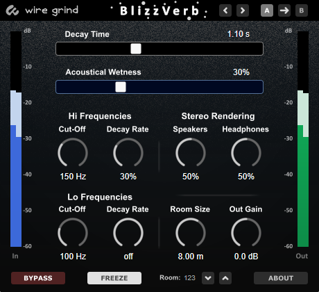 BlizzVerb user interface