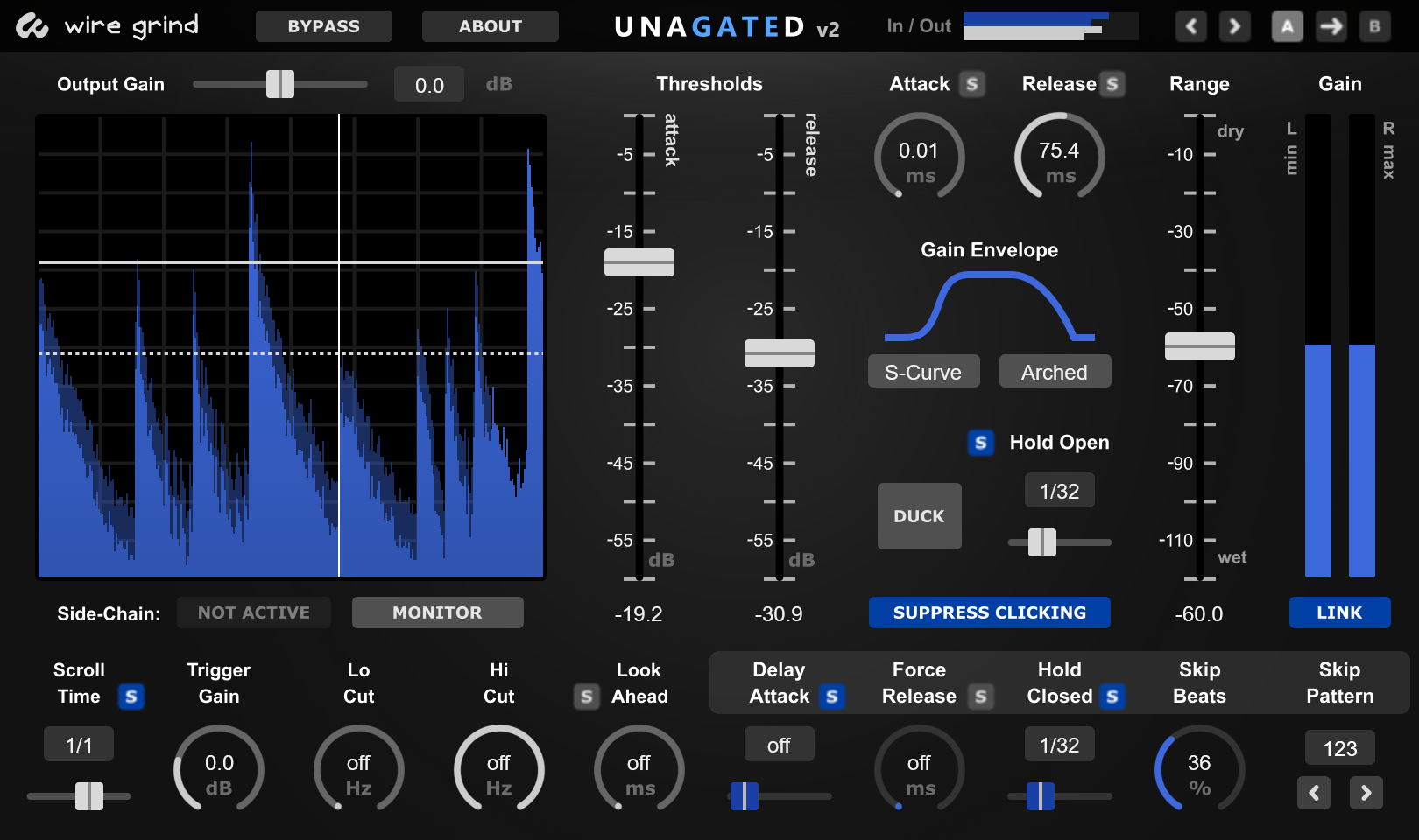 Unagated 2 user interface: main view